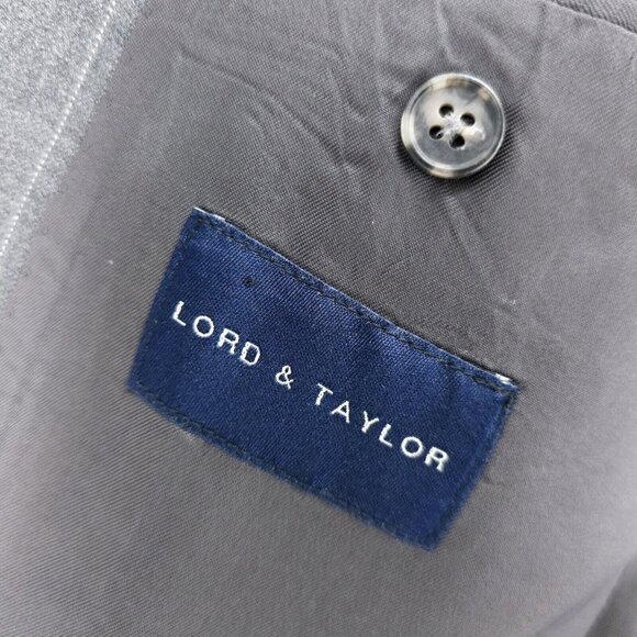Ralph Lauren Lord & Taylor Gray Pinstripe Blazer Jacket Estimated Size 42 R - Picture 6 of 7